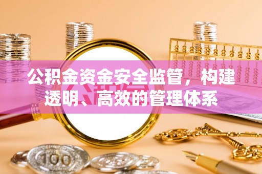 丘北公积金资金安全监管，构建透明、高效的管理体系